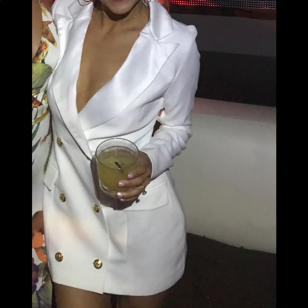 White tuxedo dress